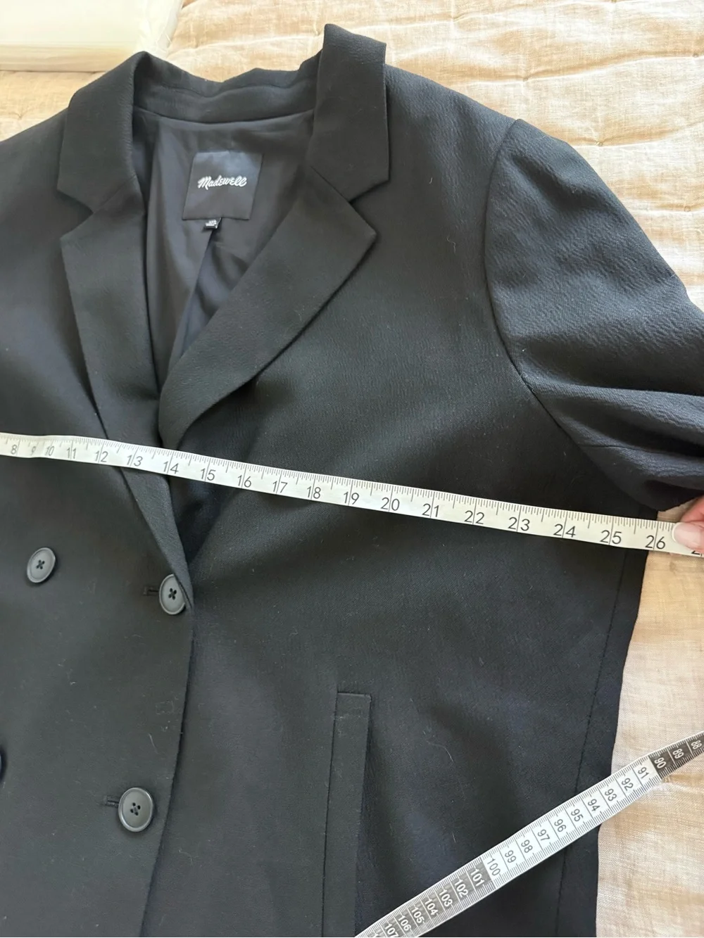 Madewell Caldwell Double Breasted Blazer Black Two Button Edition – Size XXL